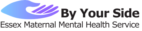 Blue hand next to the text 'by your side Essex mental health service'