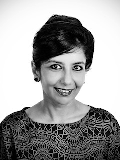 Black and white photo of Dr Rina Gupta