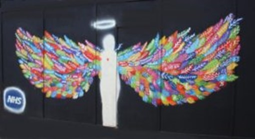 Graffiti image of an angel