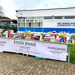 Photo of the Khalid Saleem food bank stand