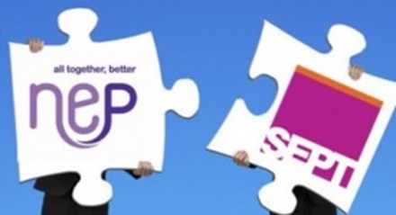 Jigsaw pieces with NEP and SEPT logos