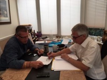 Service user with Steve Kent, Employment Specialist.