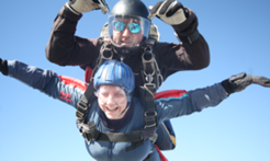 Sharon Ryan during her sky dive.