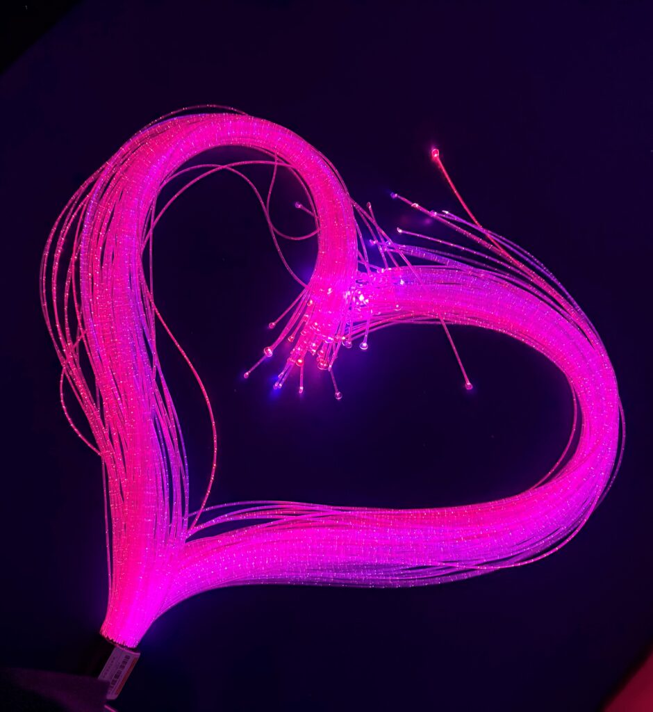 Photo of heart in the newly refurbished sensory room at Byron Court