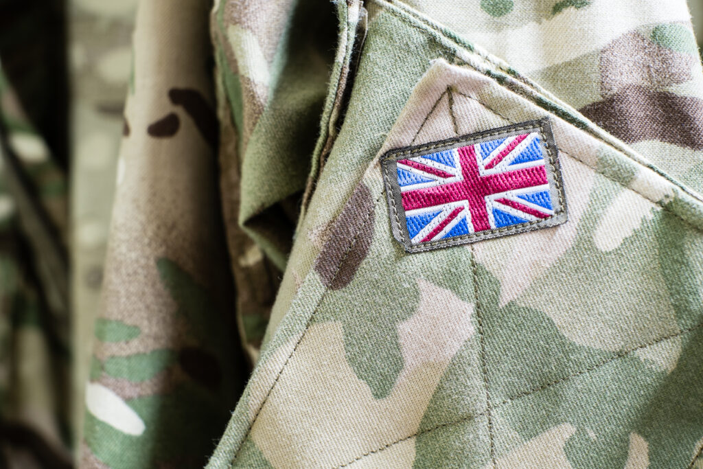 Photo of army uniform with union jack flag