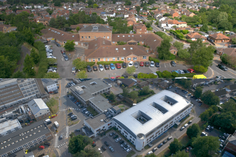 Photographs of the Emerald centre and the Derwent centre. Where the two new mental health urgent care units will be.