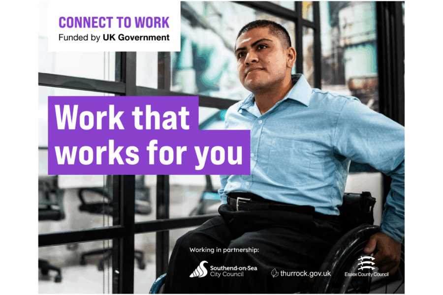 Connect o work image with the text 'work that works for you'