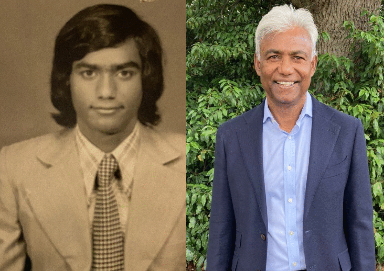 Picture of Allen Senivassen. One of him younger and one of how he looks today.