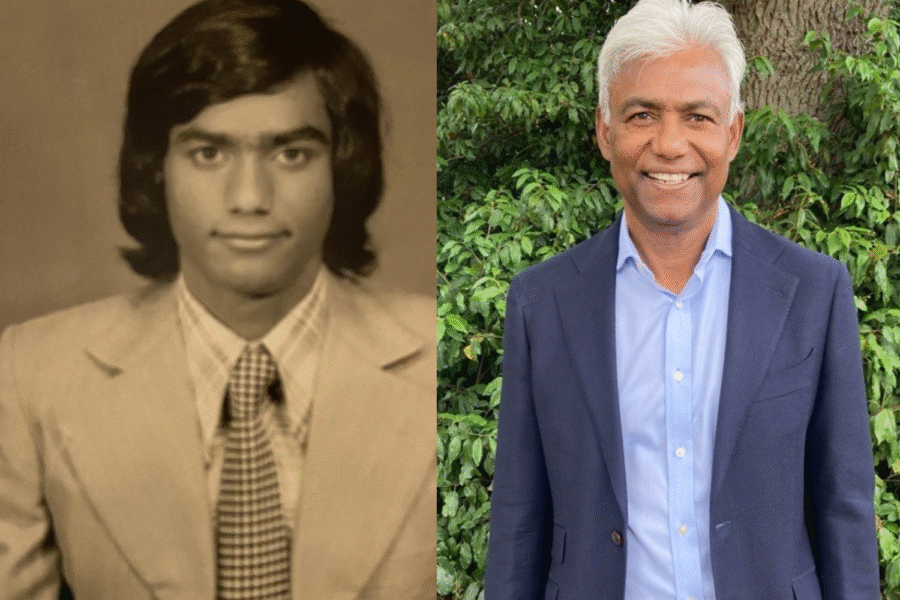 Picture of Allen Senivassen. One of him younger and one of how he looks today.