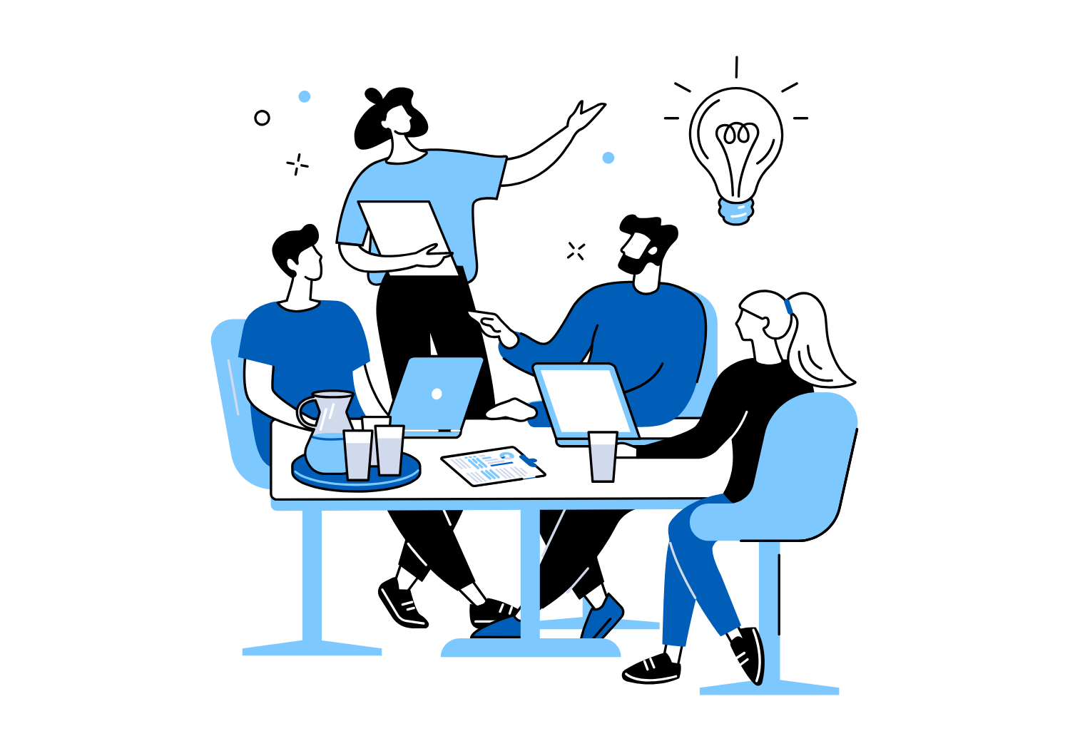 Clip art depicting a meeting