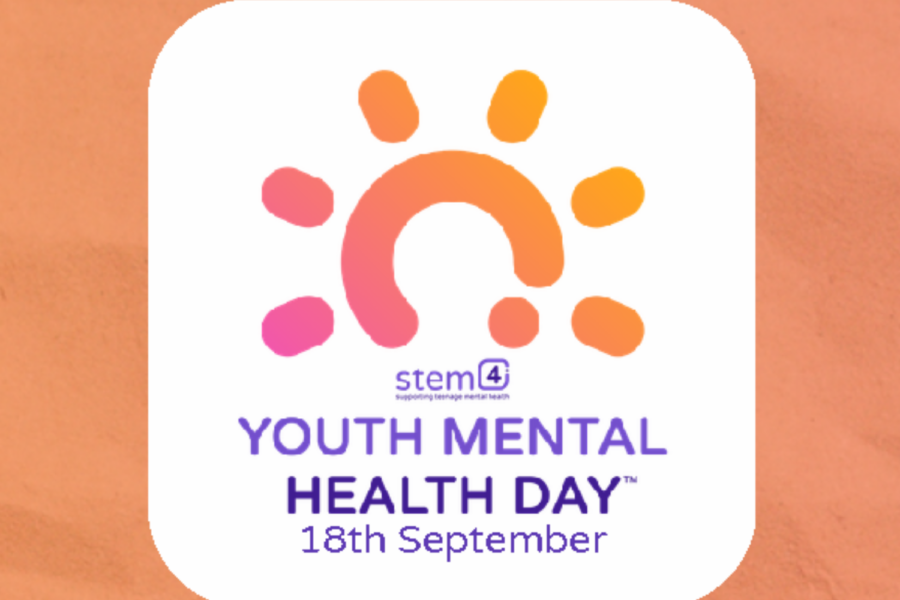Youth Mental Health Day logo by stem4 featuring a stylized sun graphic and the date 18th September.