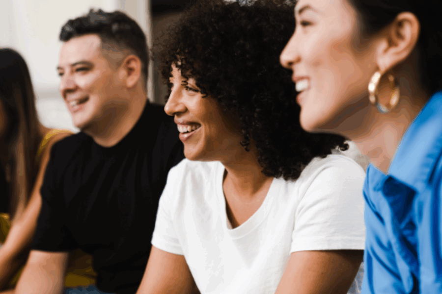 Group of people smiling