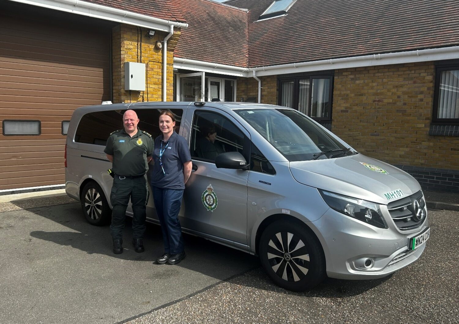 EEAST paramedic Daniel Bloyce and EPUT mental health nurse Robyn Carpenter with the Mental Health Response Car.