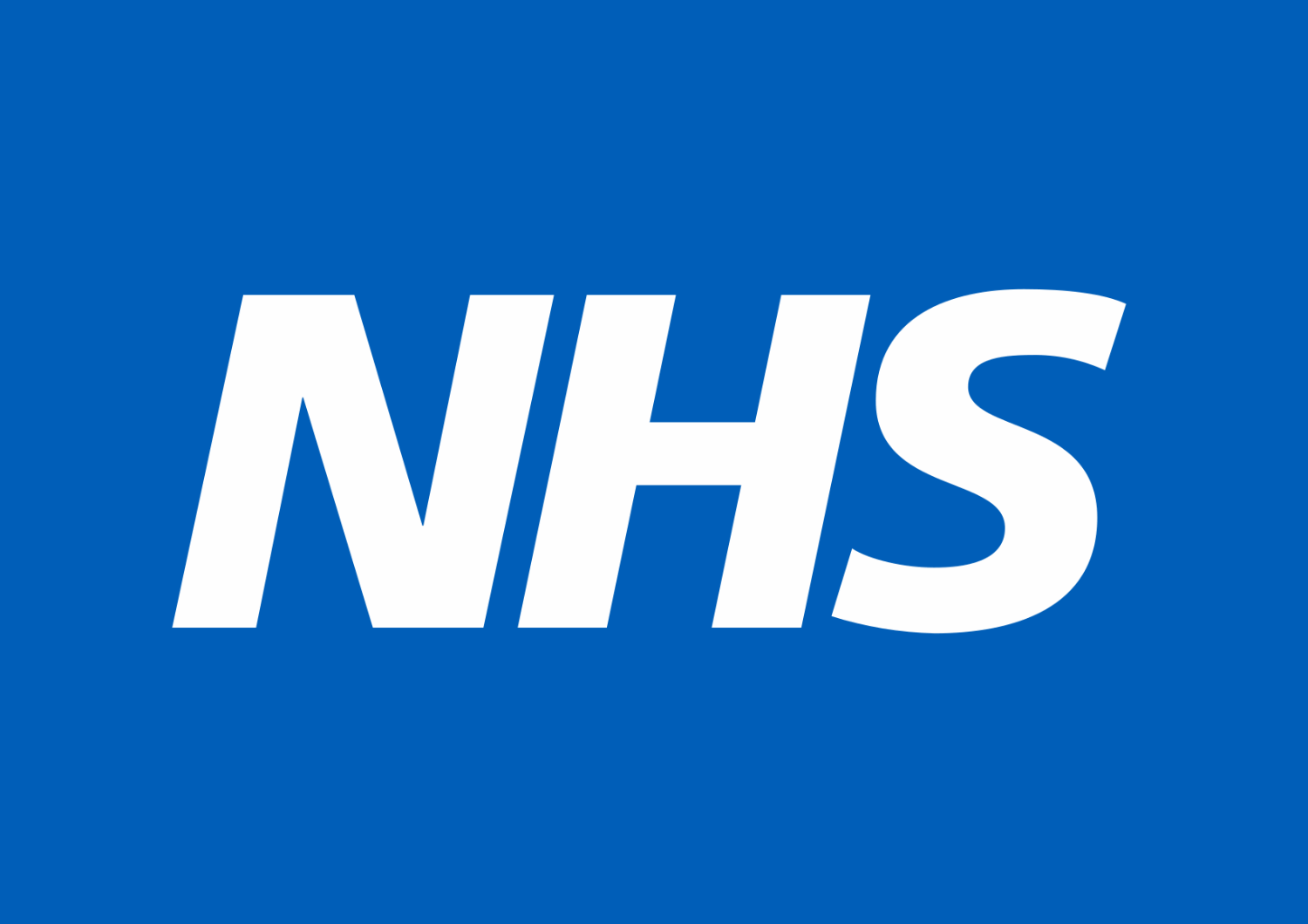 NHS logo with a blue background