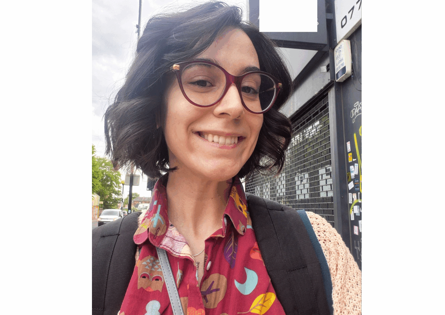 Photo of Silvis Astefanei after she has donated her hair to charity