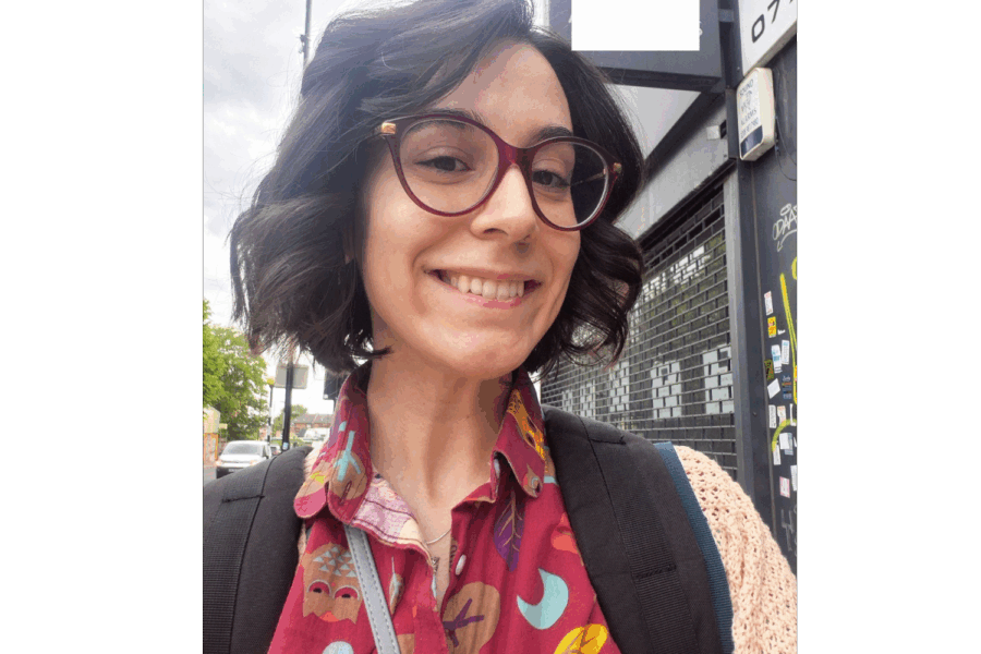 Photo of Silvis Astefanei after she has donated her hair to charity